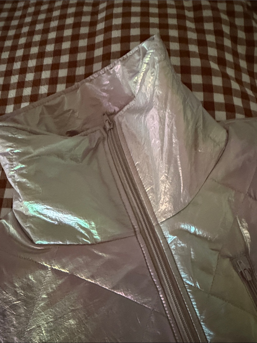Peach Love California Iridescent Lavender Quilted Jacket medium - Picture 15 of 15